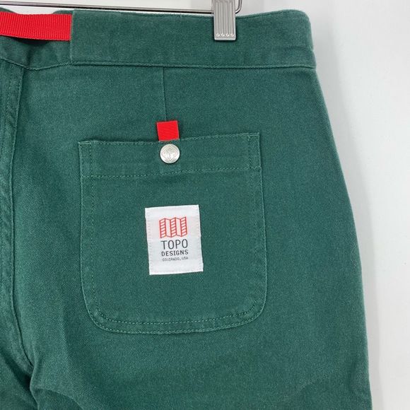 Topo Designs Womens Climb Pants Size L Organic Cotton Outdoor Hiking NWT Green - Picture 10 of 12